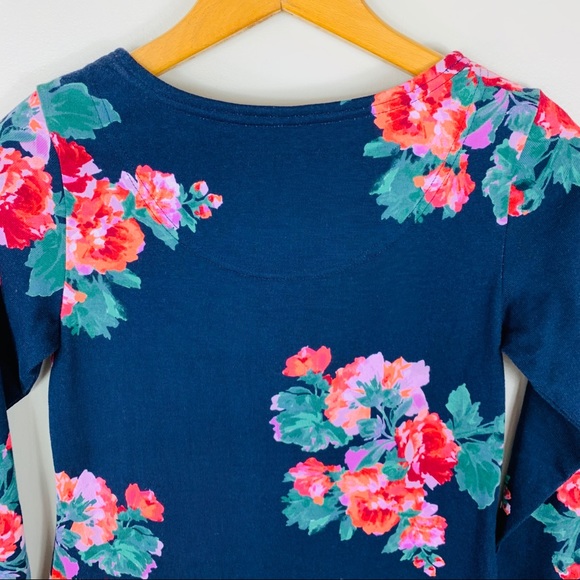 Joules Riviera Print Jersey Dress in Navy Rose - Picture 6 of 9